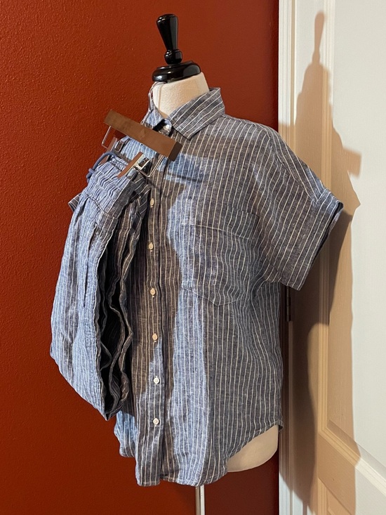 Quince Other - Quince Women’s 100% European Linen Mariner Chambray Stripe Breathable Set